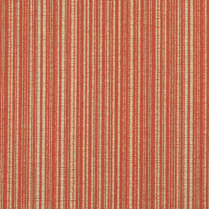 Rusty Red Orange Beige Stripe Upholstery Fabric