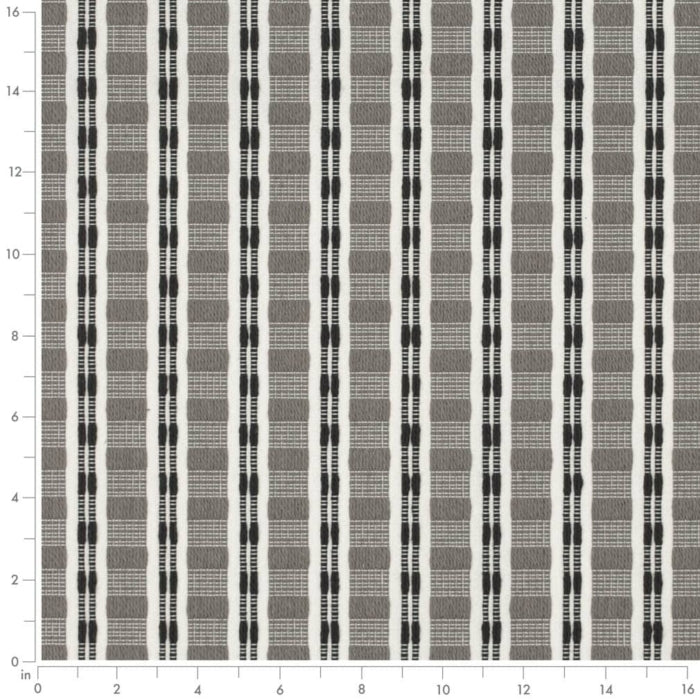 Grey Black Cream Stripe Upholstery Fabric