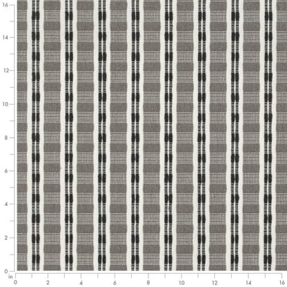 Grey Black Cream Stripe Upholstery Fabric