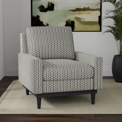 Grey Black Cream Stripe Upholstery Fabric