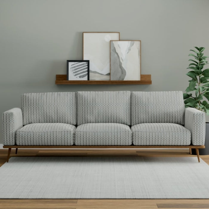 Grey Black Cream Stripe Upholstery Fabric