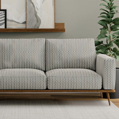 Grey Black Cream Stripe Upholstery Fabric