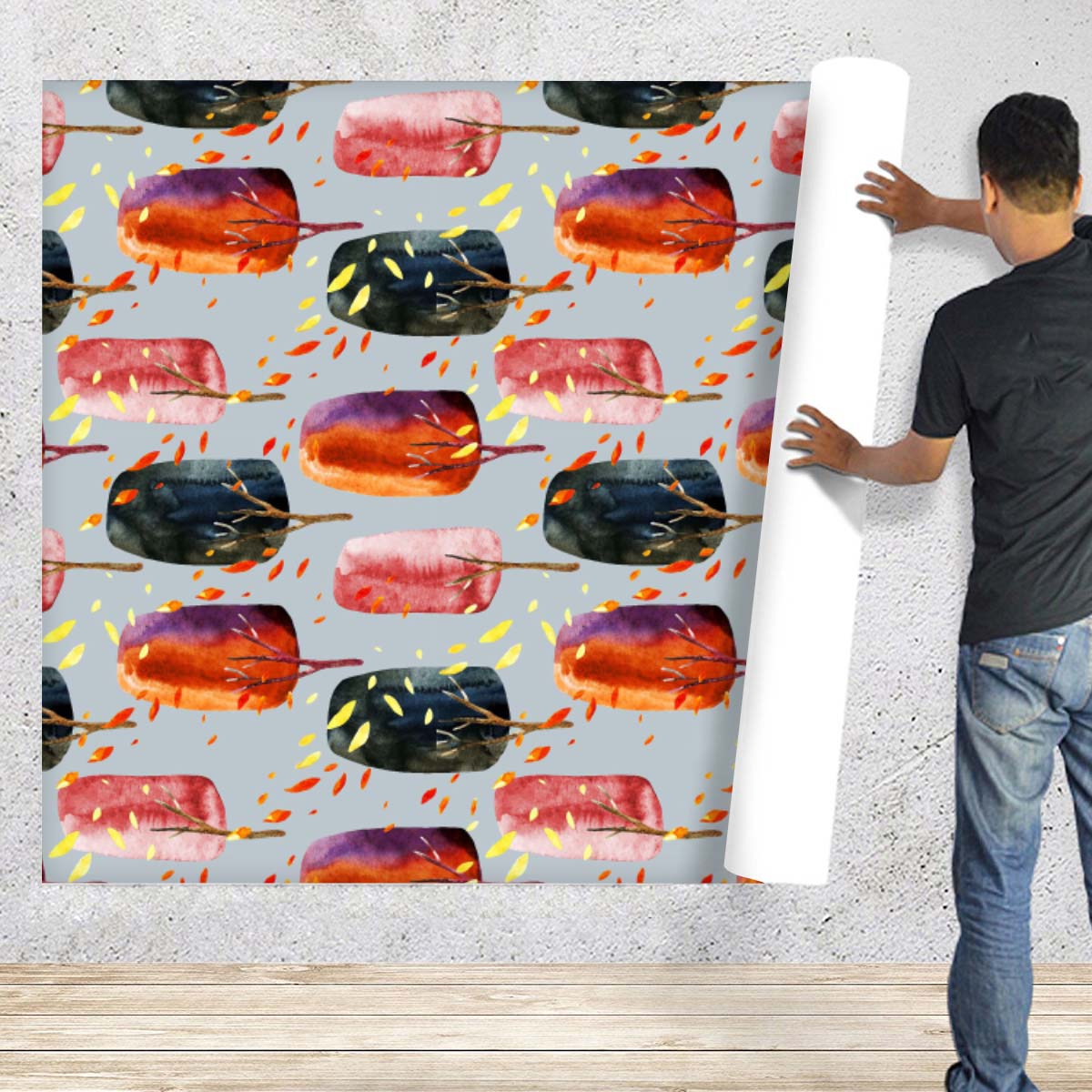 Abstract Autumn Pattern D1 Wallpaper Roll