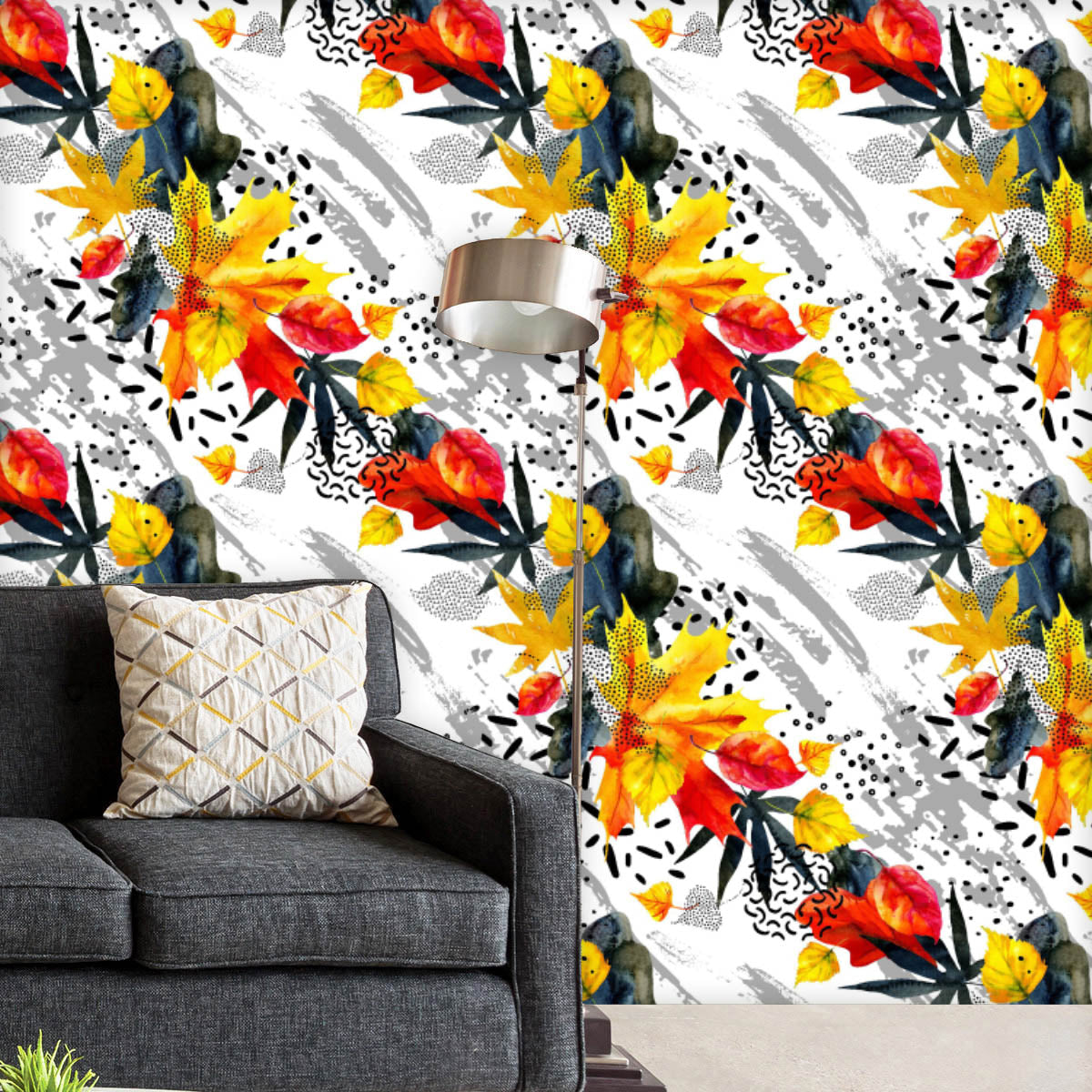 Abstract Autumn Fall Pattern D2 Wallpaper Roll