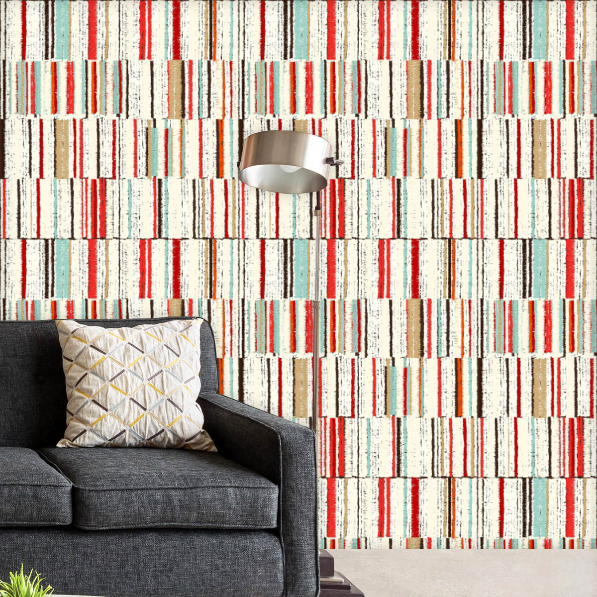 Abstract Geometric Stripes D10 Wallpaper Roll