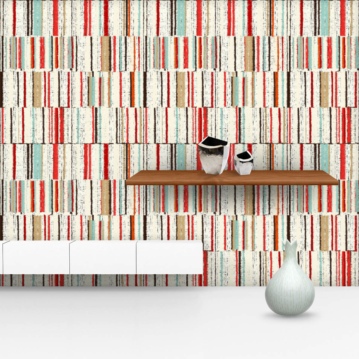 Abstract Geometric Stripes D10 Wallpaper Roll