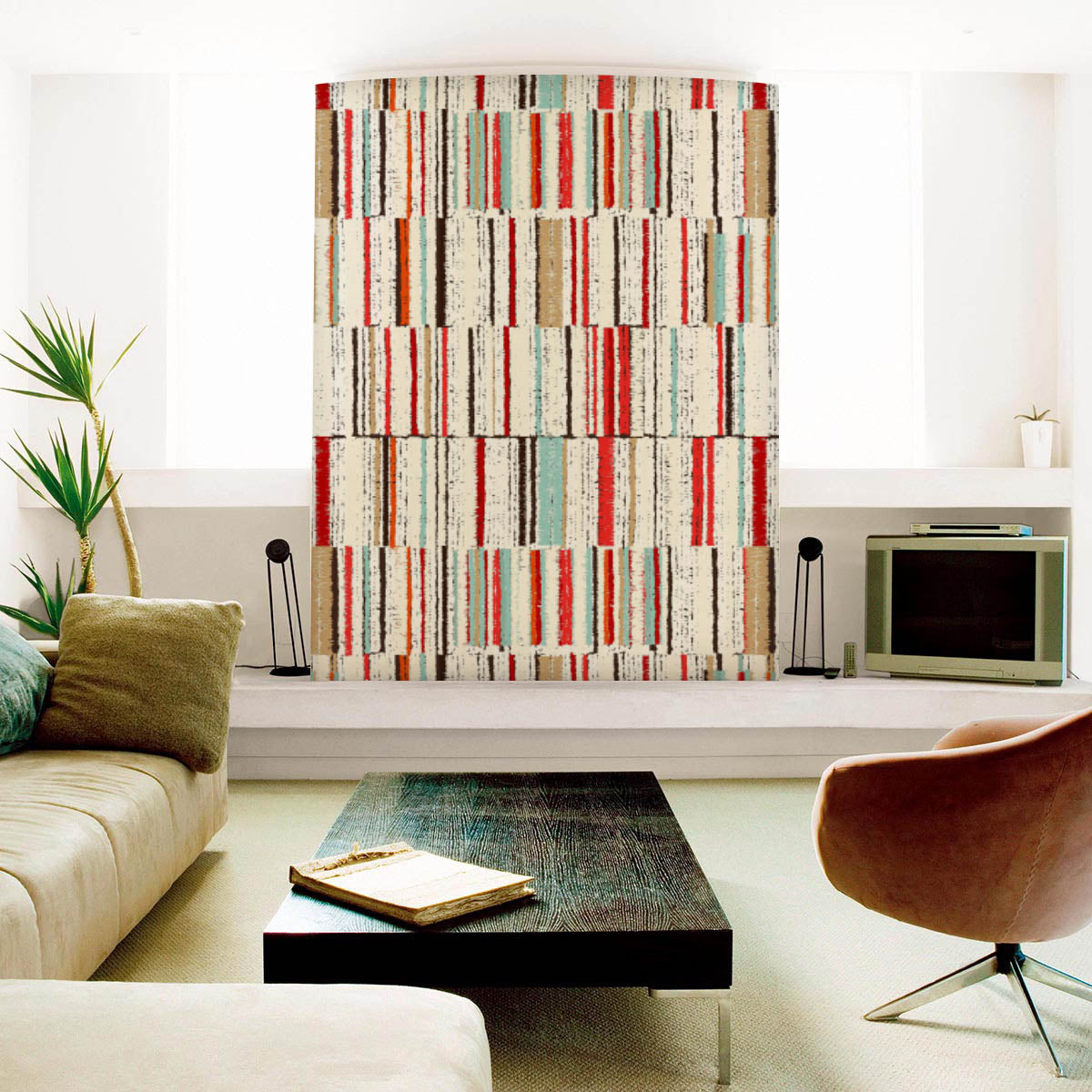 Abstract Geometric Stripes D10 Wallpaper Roll